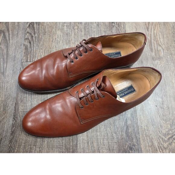 ITALIAN PREMIER Mens 13B Nordstrom Cognac Lace Up Oxford Shoes Made in Italy - Picture 2 of 9
